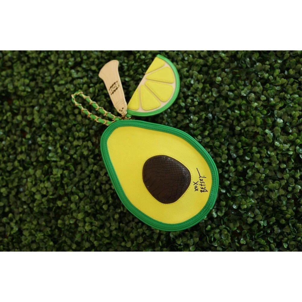 Betsey Johnson Holy Guacamole Wristlet Avocado Lime Salt Purse Kitsch Bag